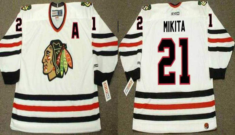 2019 Men Chicago Blackhawks #21 Mikita white CCM NHL jerseys->chicago blackhawks->NHL Jersey